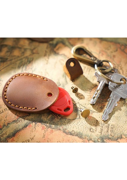Airtags Koruyucu Kılıf Retro Yüksek Kaliteli Bordo Deri Anahtarlık (Yurt Dışından) fırsatları
