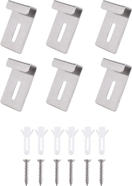 6 Adet Metal Ayna Klipsleri Geniş Kanallı Ayna Askı Klips Takımı Gümüş (Yurt Dışından)