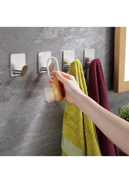 8 Adet Banyo Havlu Kancaları Yapışkanlı Duvar Kancaları Paslanmaz Çelik (Yurt Dışından)