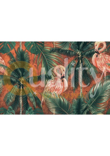 Flamingo Desenli Poster Duvar Kağıdı