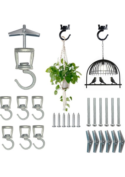 Asma Bitkiler Için Tavan Kancaları 6 Adet, Metal Bitki Kancaları (Yurt Dışından)