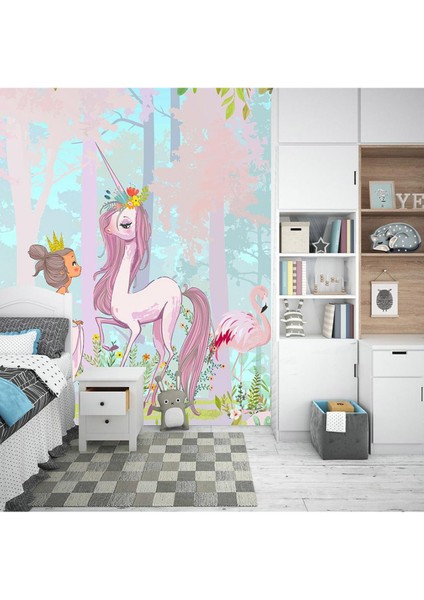 Unicorn ve Peri Çocuk Odası Poster Duvar Kağıdı