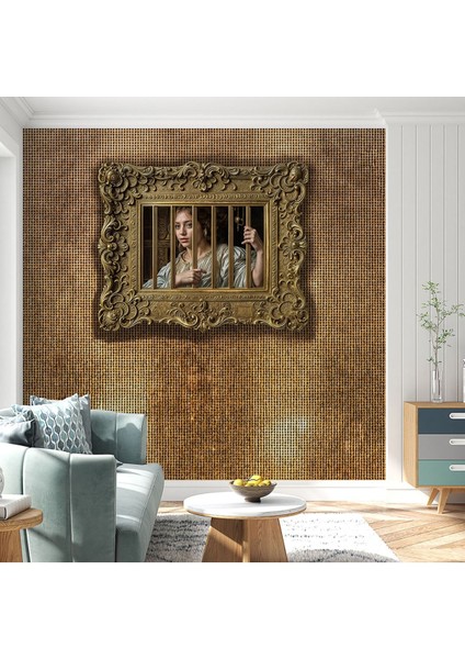 Tabloya Hapselmuş Kadın Poster Duvar Kağıdı