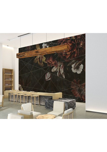 Dalgalı Dokulu Çiçek ve Desen Poster Duvar Kağıdı modelleri