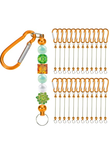 24 Adet Metal Boncuklu Anahtarlık Boşlukları Toplu Yapım Malzemeleri Kiti Turuncu (Yurt Dışından) modelleri