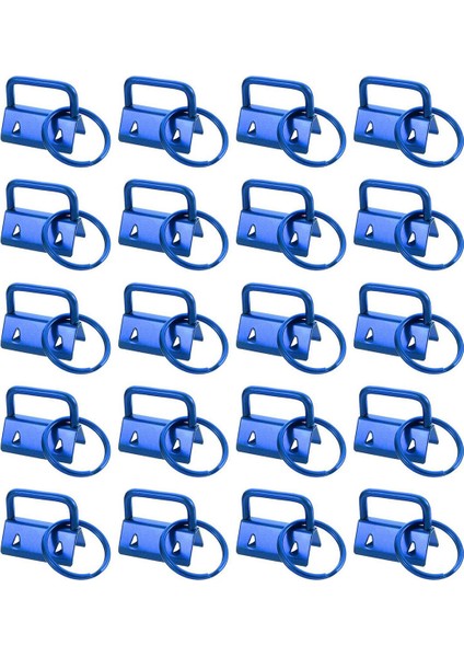 20 Adet Anahtarlık Halkalı Anahtarlık Donanımı Çanta Dokuması Için, Mavi (Yurt Dışından)