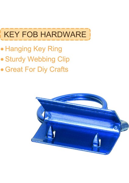 20 Adet Anahtarlık Halkalı Anahtarlık Donanımı Çanta Dokuması Için, Mavi (Yurt Dışından) indirimleri