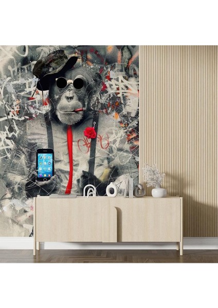 Maymun ve Cep Telefonu Poster Duvar Kağıdı