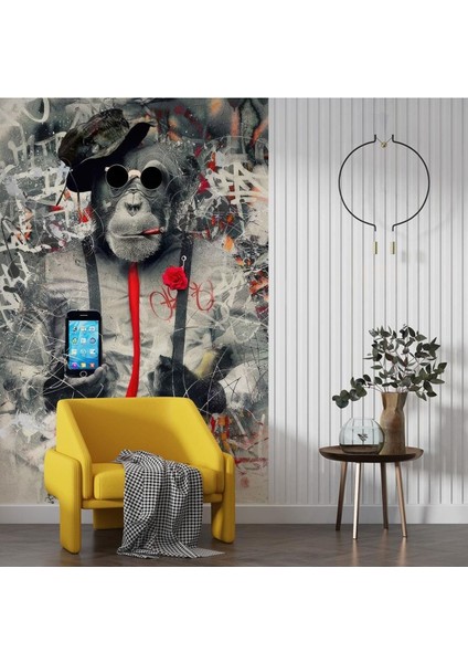Maymun ve Cep Telefonu Poster Duvar Kağıdı