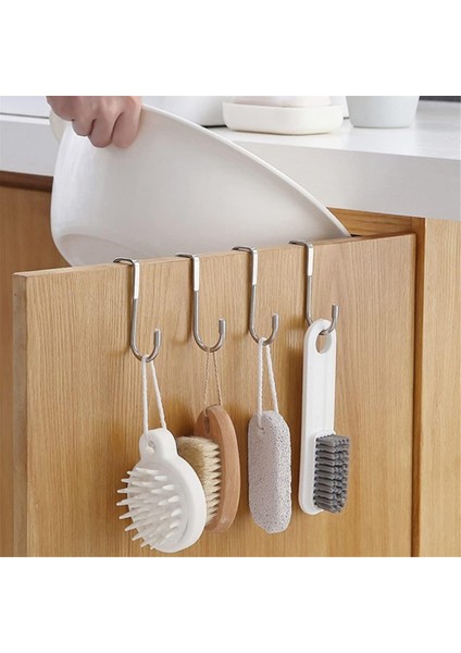4 Adet Çift Kancalı Kapı Kancası Banyo Askısı Şapka Askısı Mont Askıları (Yurt Dışından)