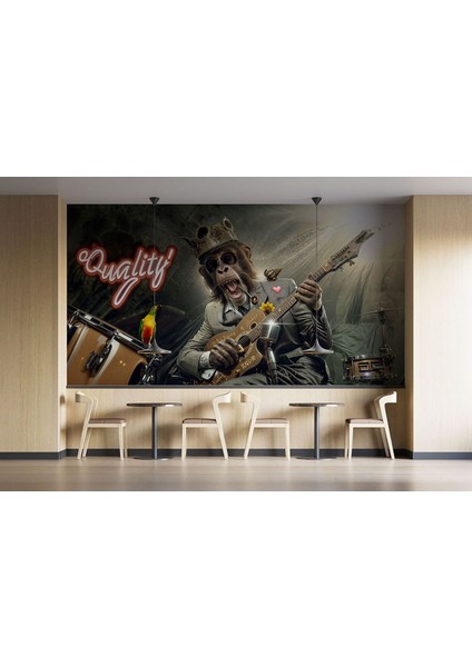Gitarlı Maymun Poster Duvar Kağıdı