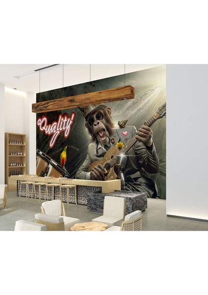 Gitarlı Maymun Poster Duvar Kağıdı