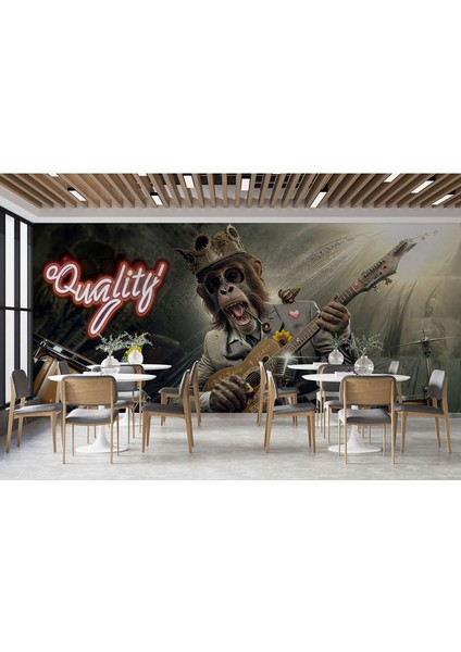 Gitarlı Maymun Poster Duvar Kağıdı