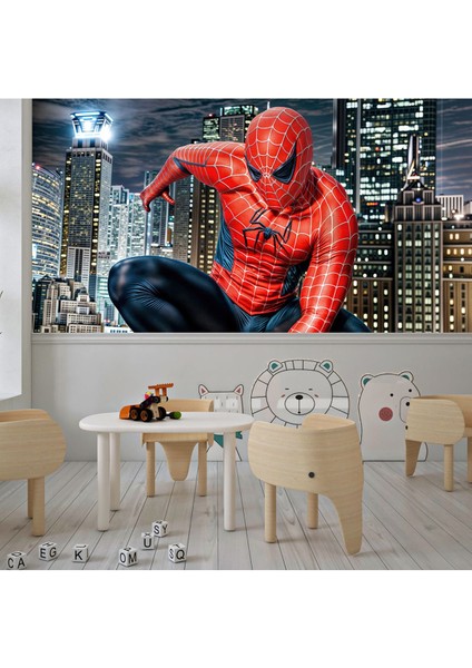 Örümcek Adam Artistlik Poz Vermiş Çocuk Odası Poster Duvar Kağıdı