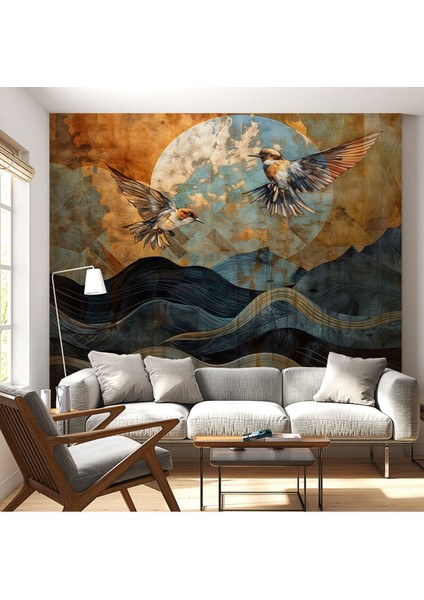 Iki Kuş ve Desen Poster Duvar Kağıdı