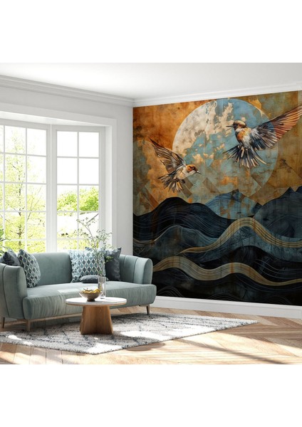Iki Kuş ve Desen Poster Duvar Kağıdı