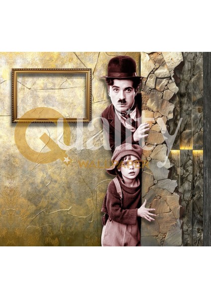 Charlie Chaplin ve Çocuk Poster Duvar Kağıdı