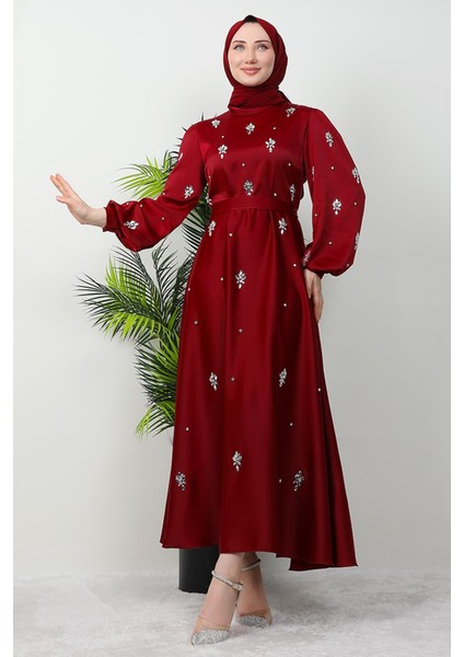 Ada Saten Abiye Bordo