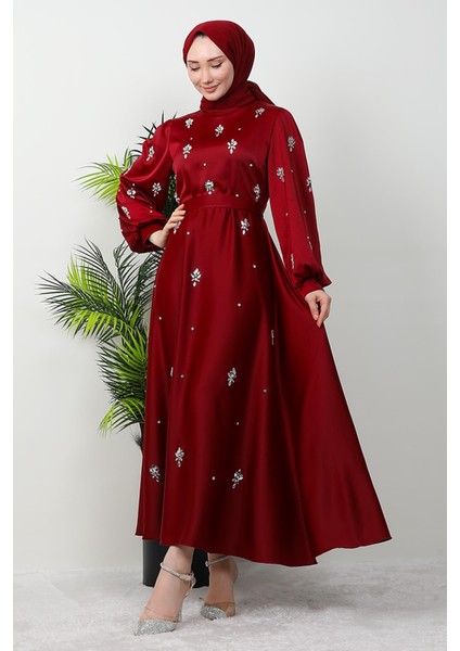 Ada Saten Abiye Bordo fiyatları