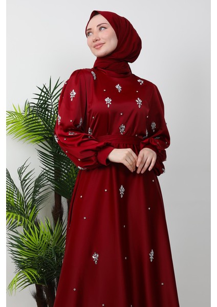 Ada Saten Abiye Bordo indirimleri