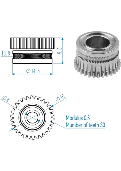 K1/K1C/ENDER3 V3 Ekstruder Yükseltmesi Için Çift Dişli Filament Tahriki (Yurt Dışından)