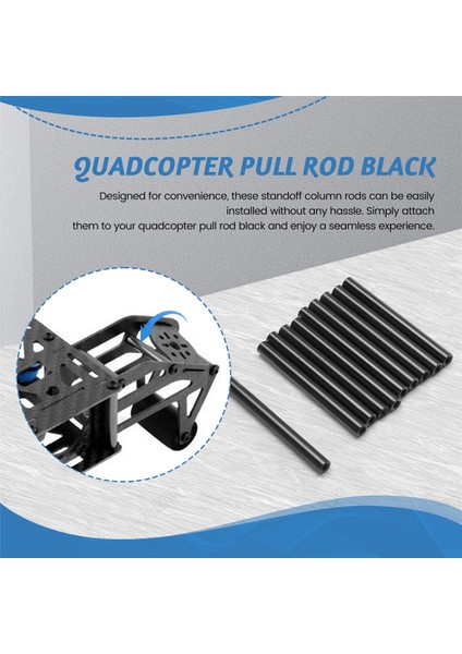 Quadcopter Çekme Çubuğu Için 10 Adet M2.5X40-D4MM Siyah Yuvarlak Alüminyum Destek Kolonu Çubukları (Yurt Dışından)