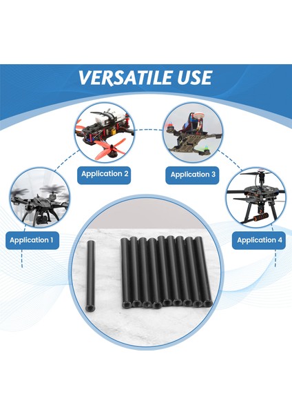 Quadcopter Çekme Çubuğu Için 10 Adet M2.5X40-D4MM Siyah Yuvarlak Alüminyum Destek Kolonu Çubukları (Yurt Dışından)