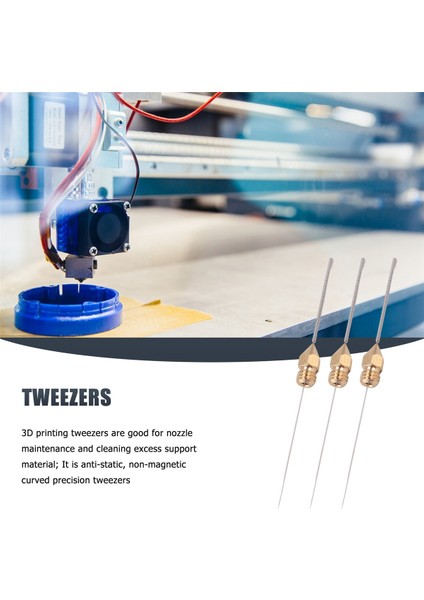 21 Parça 3D Yazıcı Nozulu ve Temizleme Seti 0.4 mm Mk8 Nozullar Iğneler 1 Paket Cımbız Aracı Paslanmaz Çelik (Yurt Dışından)