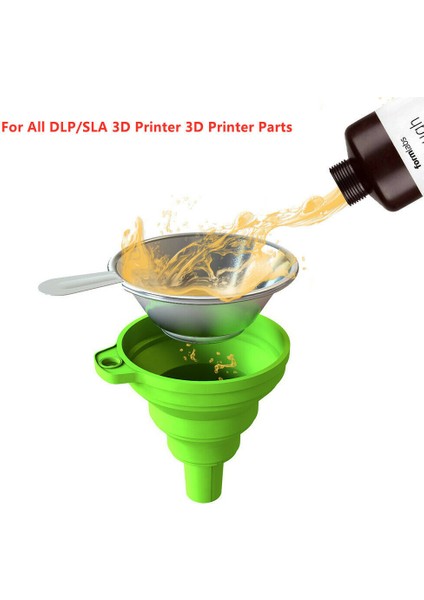 2 Adet Metal Uv Reçine Filtre Bardak Huni + Foton Dlp Sla 3D Yazıcı Parçaları Için Tek Kullanımlık Silikon (Yurt Dışından)