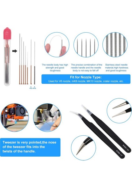 35 Adet 3D Yazıcı Araç Seti Baskı Modeli Için Çapak Temizleme ve Çıkarma Çıkarma, Temizleme, Bitirme (Yurt Dışından)