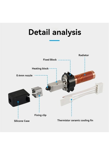 Adventurer 5m Serisi Hotend 0.4mm Yüksek Hızlı Nozullar AD5M Sıcak Uç Ekstruder 3D Yazıcı Aksesuarları (Yurt Dışından)