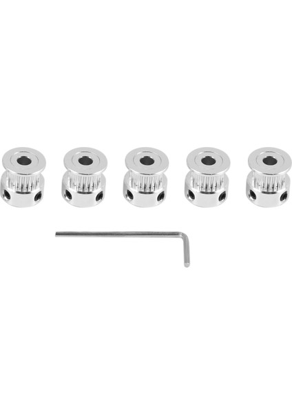 5 Adet Alüminyum Triger Kayışı Kasnağı 20 Diş Delik 5mm Genişlik 6mm ve Reprap 3D Yazıcı Prusa I3 Için Anahtar (Yurt Dışından)