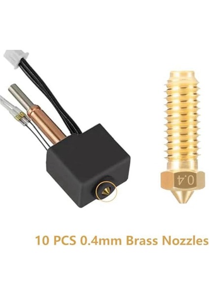 3, 3D Yazıcı Parçaları Için 10 Adet Pirinç Nozul 0.4mm Yüksek Hızlı Kit 3 Kombo (Yurt Dışından)