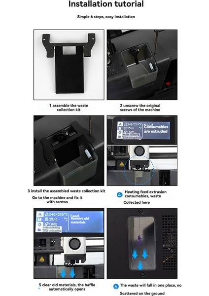 X1 P1 Filament-Atık Toplama Kiti 3D Yazıcı Atık Geri Dönüşüm Cihazı Baskı Parçaları Için (Yurt Dışından)