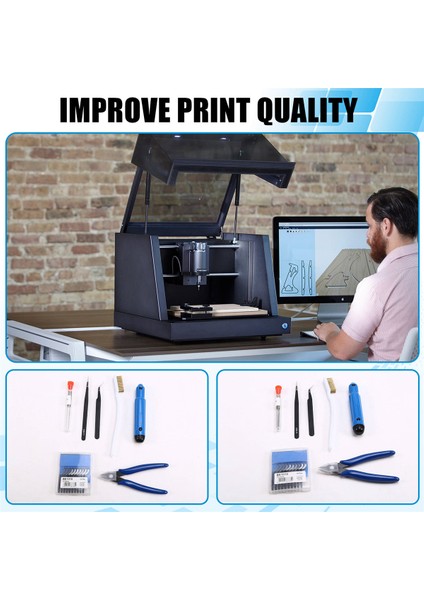 Verimli Tıkanıklık Açma Bakımı Için Pense, Fırça ve Çapak Alma Aletleriyle Birlikte 3D Yazıcı Nozul Temizleme Kiti (Yurt Dışından)