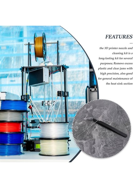 21 Parça 3D Yazıcı Nozulu ve Temizleme Seti 0.4 mm Mk8 Nozullar Iğneler 1 Paket Cımbız Aracı Paslanmaz Çelik (Yurt Dışından)