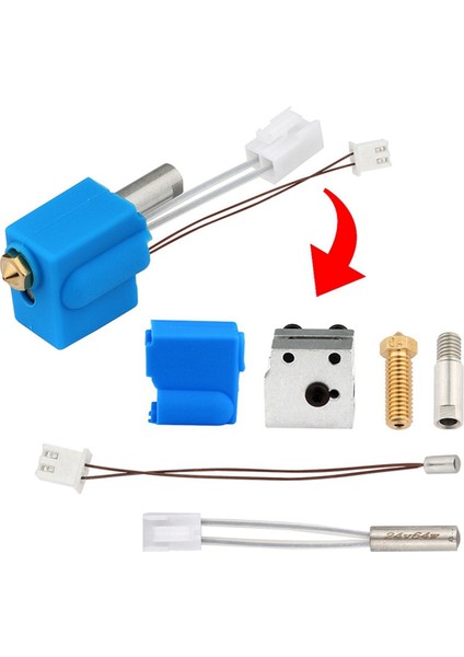 X1 Genius Için Silikon Çorap, Isıtma Borusu, Termistör ve Boğaz Ekstrüderli 3D Yazıcı Hotend Kiti B (Yurt Dışından) fırsatları