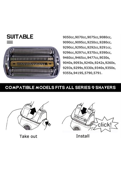 92S Serisi 9 Elektrikli Tıraş Makinesi 9290CC 9291CC 9370CC 9293S 9385CC 9390CC Için Yedek (Yurt Dışından)
