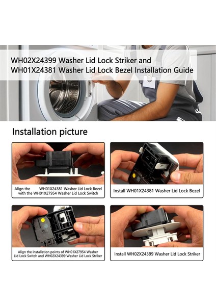 WH02X24399 Üst Yıkayıcı Kapak Kilidi Için Yıkayıcı Kapak Kilidi Çarpması (Yurt Dışından) modelleri