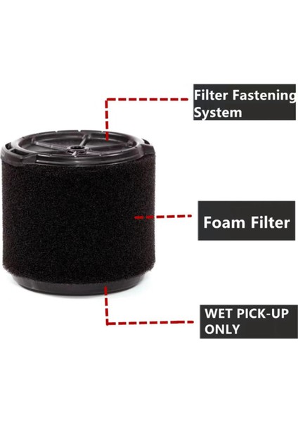 VF3700/WS14045F Vakumlu Sadece Islak Vakum Galon Islak/kuru Vakumlar Için 4 Adet Filtre (Yurt Dışından)