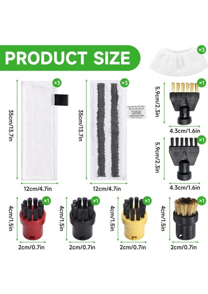 Buharlı Temizleyici Easyfix Sc2 Sc3 Sc4 Sc5 Için Aksesuarlar, Mikrofiber Bez Seti ve Zemin Nozulu Yuvarlak Fırçalar (Yurt Dışından) fiyatları