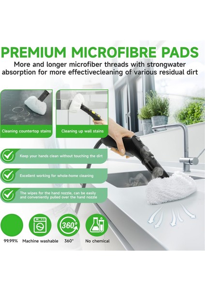 Buharlı Temizleyici Easyfix Sc2 Sc3 Sc4 Sc5 Için Aksesuarlar, Mikrofiber Bez Seti ve Zemin Nozulu Yuvarlak Fırçalar (Yurt Dışından) fırsatları