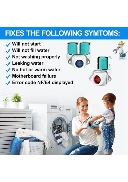 DC62-30312J DC62-30314K Çamaşır Makinesi Soğuk ve Sıcak Taraf Su Vana Seti (Yurt Dışından)