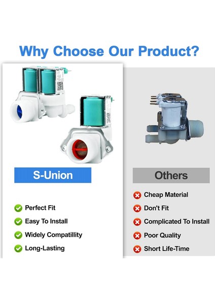 DC62-30312J DC62-30314K Çamaşır Makinesi Soğuk ve Sıcak Taraf Su Vana Seti (Yurt Dışından) modelleri