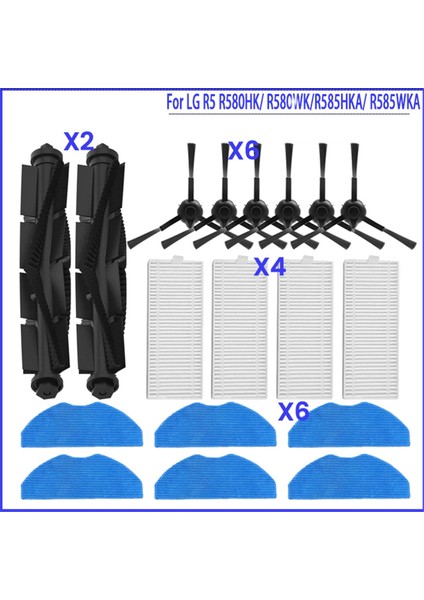 R5 R580HK R580WK R585HKA R585WKA Temizleyici Aksesuarları Için 18 Adet Vakum Filtresi ve Fırça Seti (Yurt Dışından)