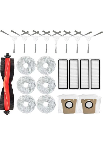 Robot Vakum X20+,X10+ /X20 Plus, X10 Plus Parçaları Silindir Yan Fırça Hepa Filtre Paspas Bezi Toz Torbası Aksesuarları (Yurt Dışından)