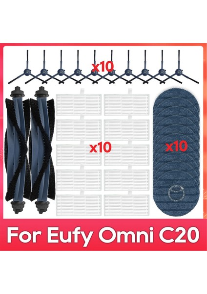 Omni C20 Robot Süpürge Ana Yan Fırça Filtre Paspas Bezi Yedek Parça Aksesuarları (Yurt Dışından)