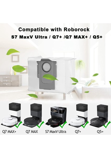 Max / Max+, S7 Maxv Ultra/s7 Pro Ultra Elektrikli Süpürge Için 8'li Toz Torbası Paketi (Yurt Dışından)