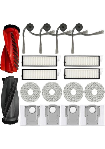 Qrevo Curv Robot Süpürge Için Yedek Parça Aksesuar Seti Ana Yan Fırça Hepa Filtre Paspas Bezi Toz Torbaları (Yurt Dışından)
