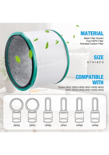 Pure Cool Link Desk DP01 DP02 Için Hepa Yedek Filtre (Yurt Dışından) fırsatları